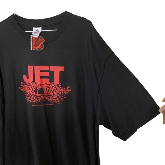 VTG Jet Get Born 2004 Band T Shirt Men’s XL Black Alt Rock Deadstock 00s Y2K - Picture 3 of 10